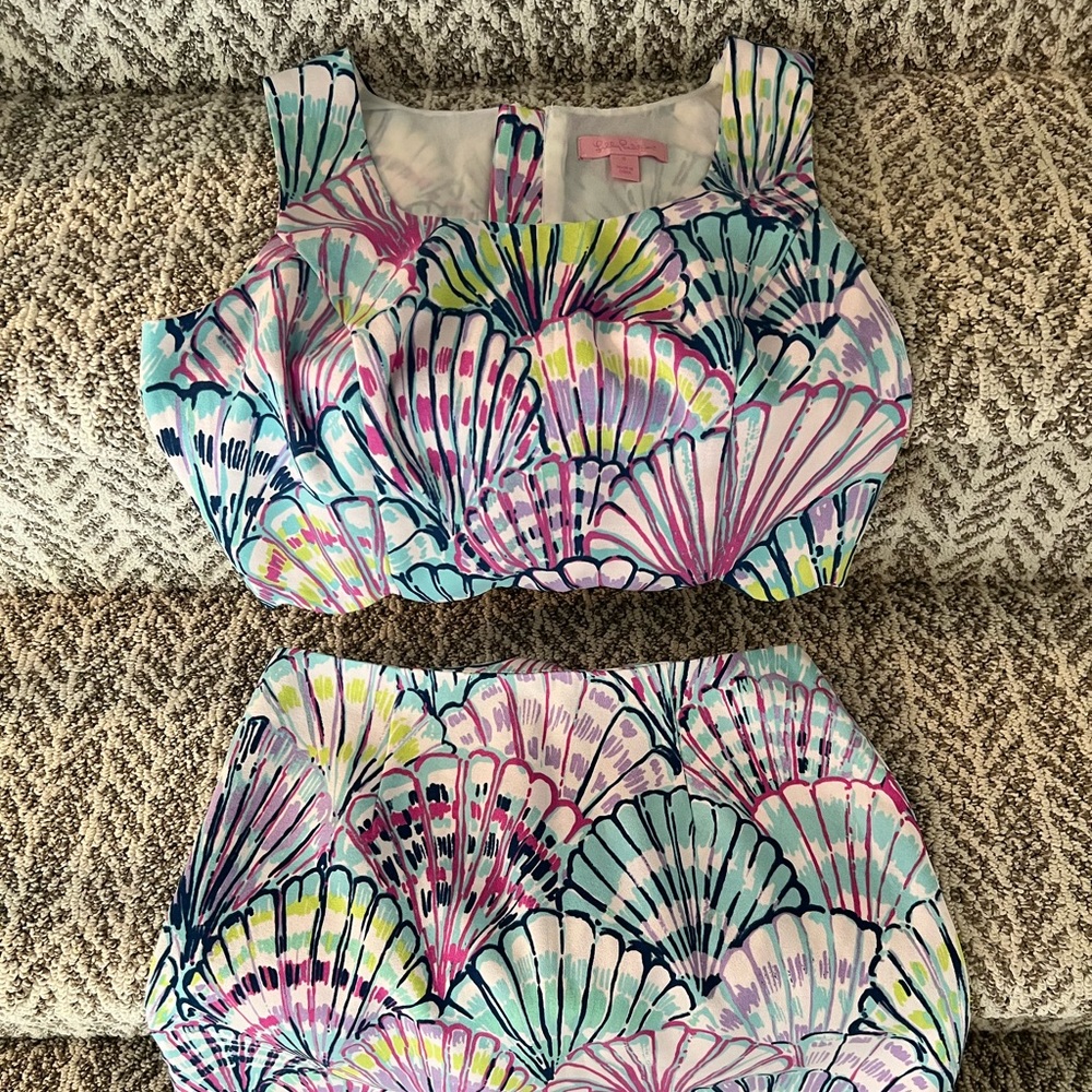 Lilly Pulitzer crop skirt set